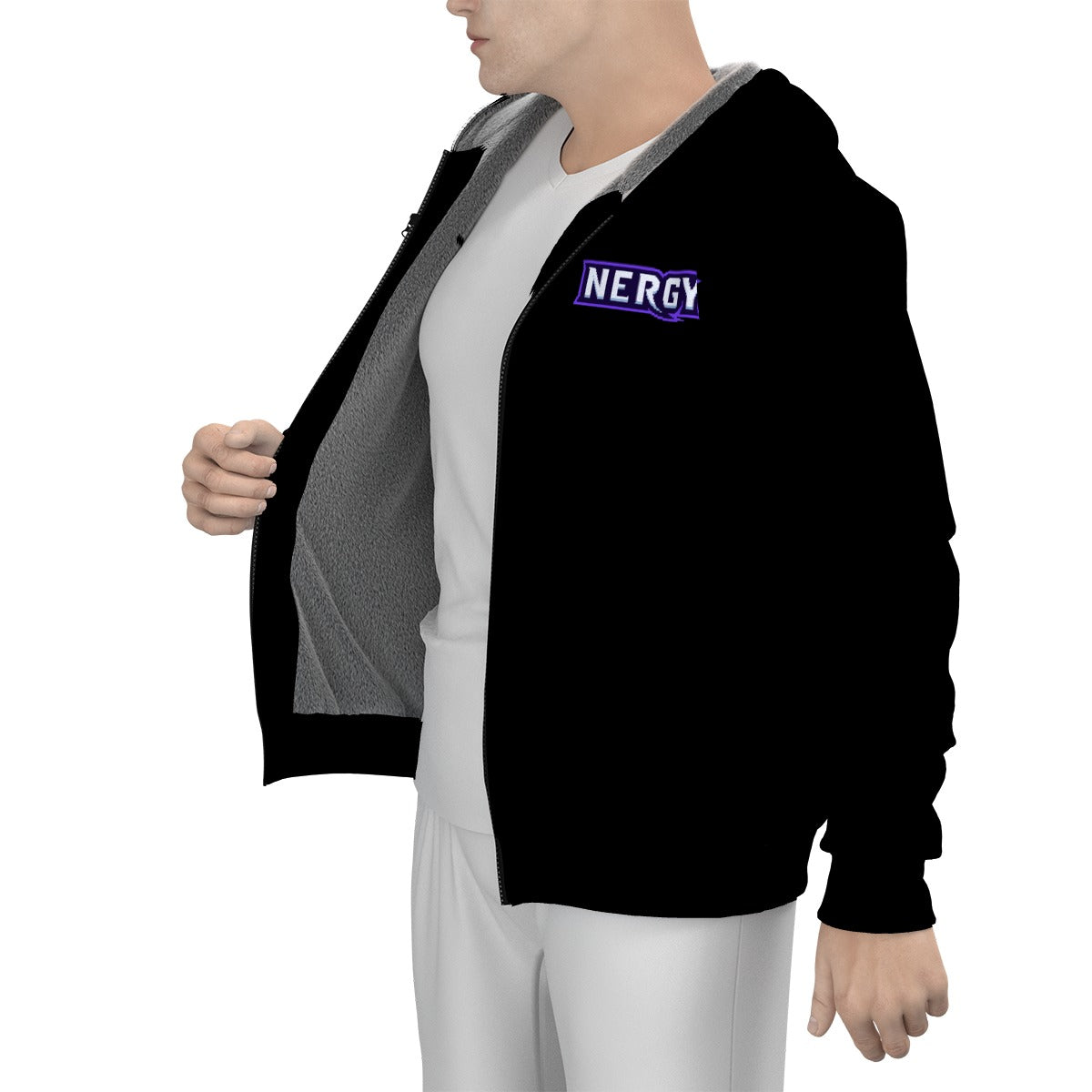 Nergy X Sherpa Fleece Zip Up Hoodie
